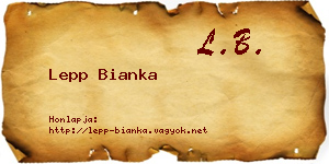 Lepp Bianka névjegykártya
